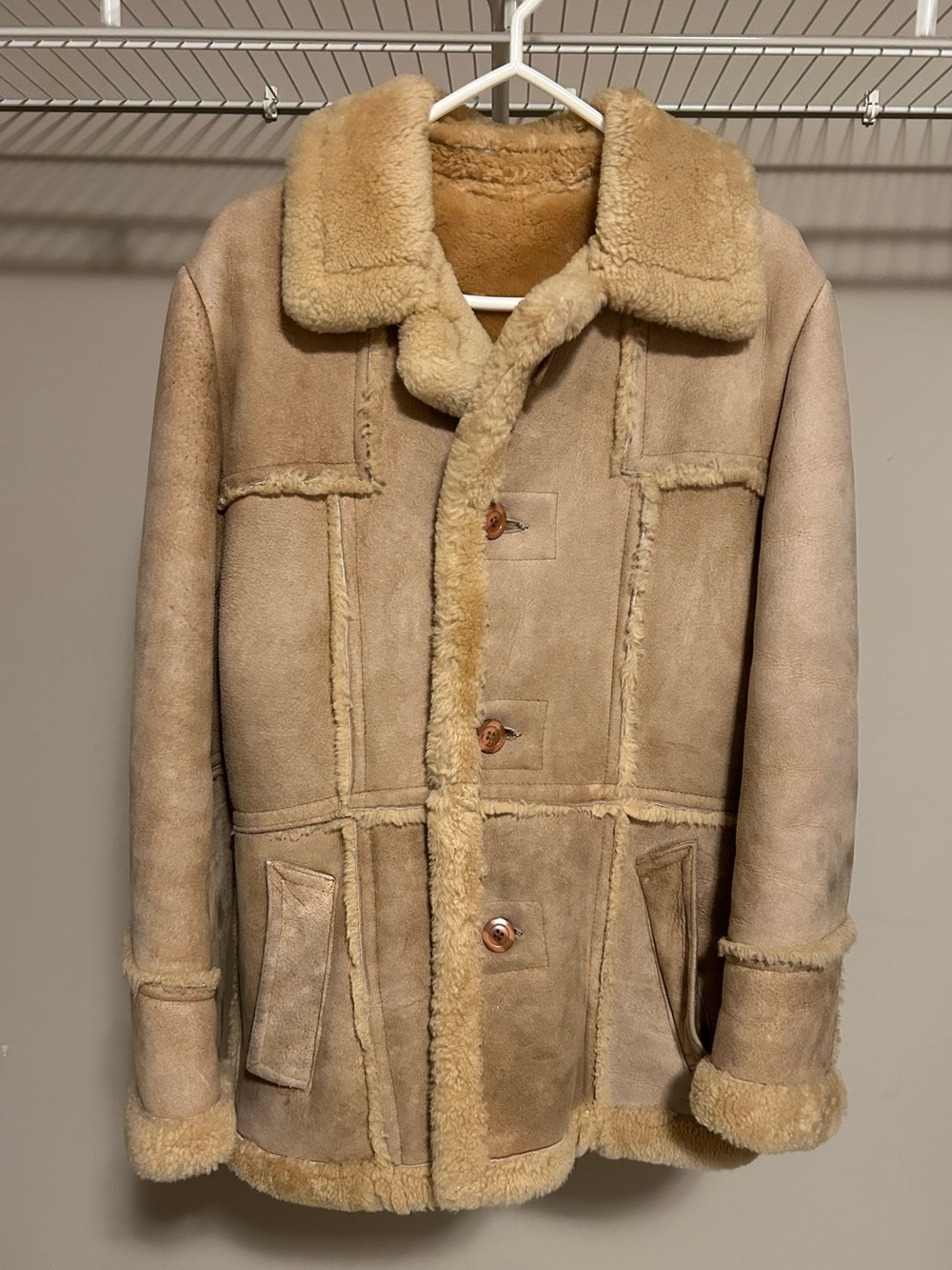 Vintage Cosa Nova Men’s Sheepskin Shearling Lined Winter Coat - Size 38 (M)